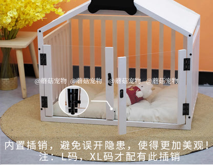 the MILKBONE HOUSE - Indoor Solid Wood Creativity Design Special Use Pet Doghouse, Detachable Washable Advanced Light Luxury Large Dogs Big Villa