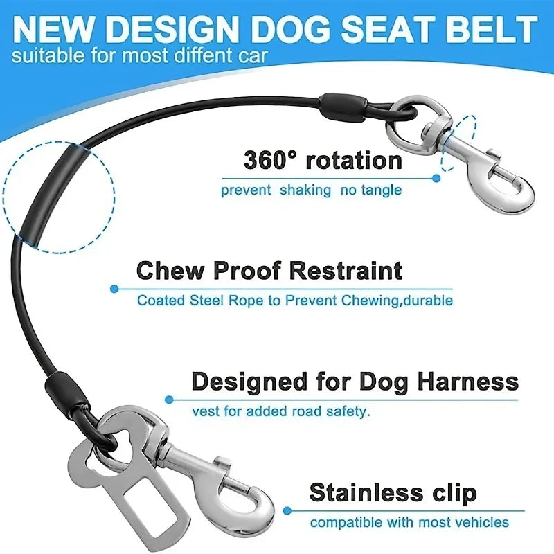 1Pc Chew-Proof Dog Car Harness Durable,Comfy & Secure Seat Belt for Small/Medium Dogs-A Pet Travel Essential