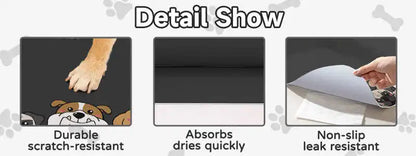 VIKAMA Cute Dog Anti-Dirt Pet Mat-Waterproof, Oil-Resistant, Food-Safe, Quick-Drying, Scratch-Resistant, Easy To Clean