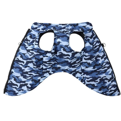 Winter Warm Big Dog Clothes Camouflage Sleeveless Pet Vest Jacket Windproof Large Dog Coat Zipper D-ring 4XL-6XL Puppy Outfits