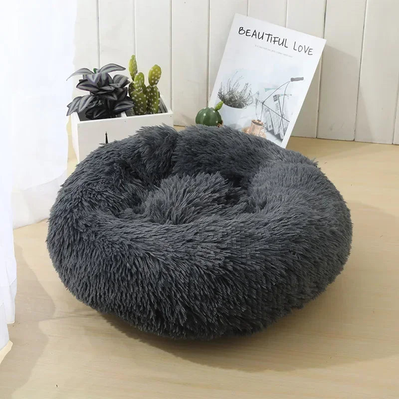 Round  Dogs Bed Cat Bed House Kennel Pet Mats Soft Long Plush Mat Pet Warm Basket Cushion Cats House Sofa Machine Wash Kennel