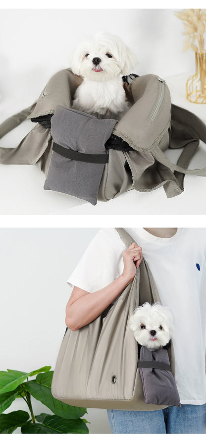 Onecut Adjustable Pet Shoulder Carrier Bag, Portable Breathable Outdoor Travel Dog Cat Backpack, Durable Puppy Transport Basket