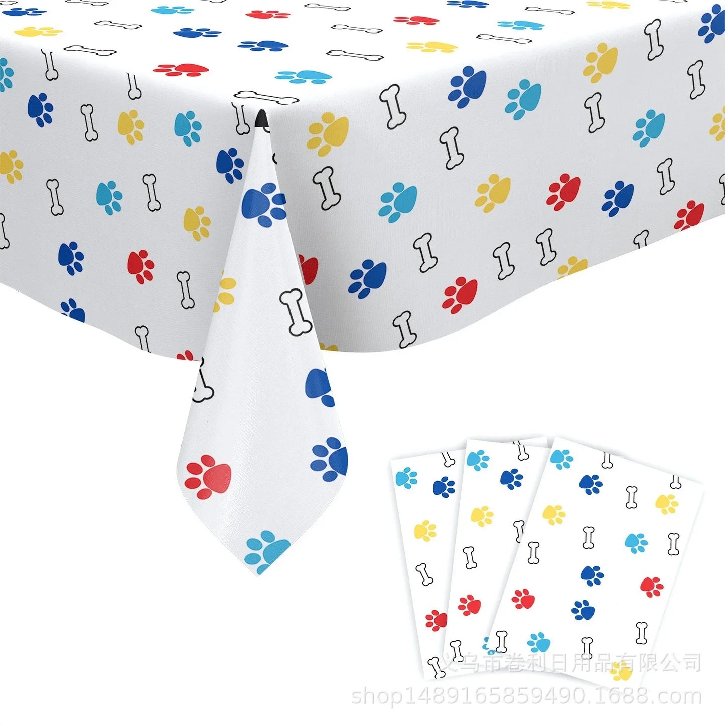 10pcs Pet Paw Print Disposable Tableware Puppy Dog Bones Paper Plates Napkin Cup Happy Pet Dogs Birthday Party Supplies