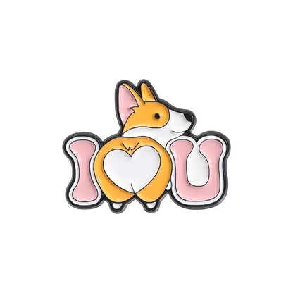 Cute Dog Enamel Brooches Short Legs Corgi Cartoon Puppy Animal Pins Clothing Hat Ornament Badge Custom Jewelry Gifts Wholesale