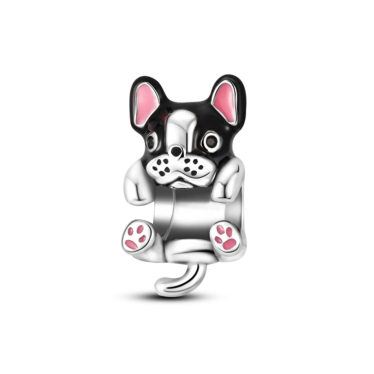 Dog Pet Charms 925 Silver Doggy Paw French Bulldog Bones Beads fit Original Bracelet DIY Fine Jewelry