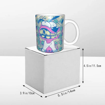 Personalized C-Courage The Cowardly Dog Coffee Mug DIY Ceramic Milk Tea Mug Cup