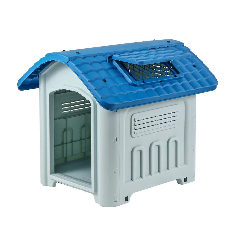 the IN THE DOGHOUSE - Large Waterproof Outdoor Doghouse - Detachable & Washable Dog Cage for Medium/Large Breeds, All-Weather Shelter