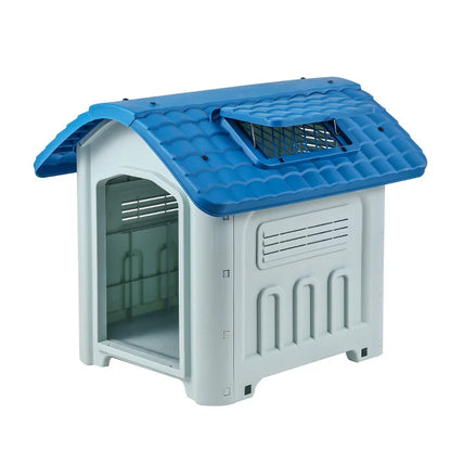 the IN THE DOGHOUSE - Large Waterproof Outdoor Doghouse - Detachable & Washable Dog Cage for Medium/Large Breeds, All-Weather Shelter