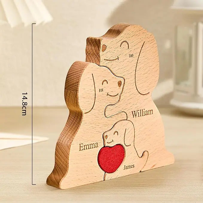 Art Wooden Dog Puzzle Personalized Name Custom Free Laser Engraving Home Gifts Home Decor Thanksgiving Christmas Gifts for Mom