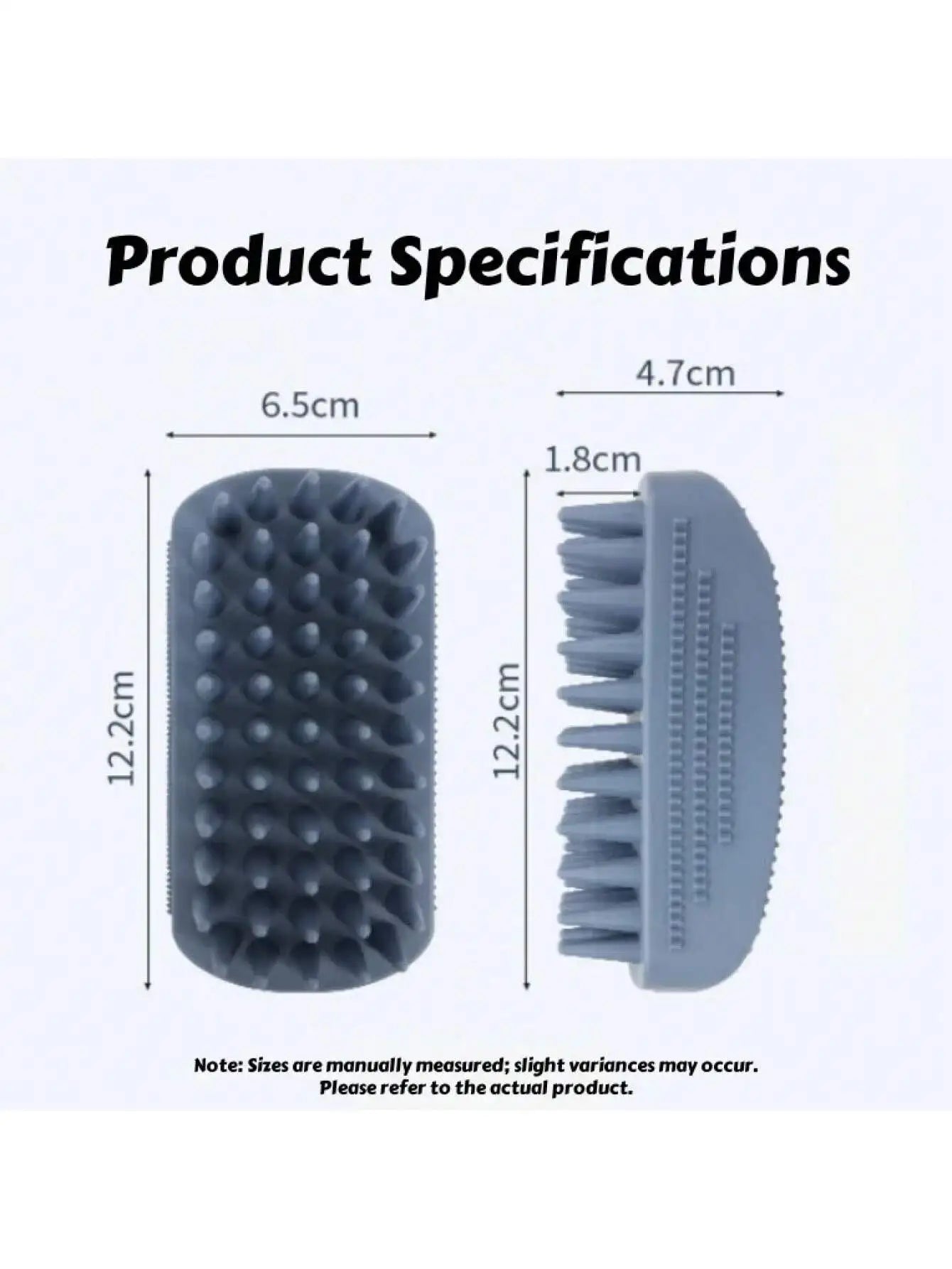 1Pc 3-Head Silicone Bath Massage Brush with Fur Removal for Cats/Dogs - Collects 96% Wet Hair during Washing - Grooming Tool