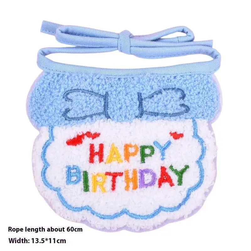 Cute Pet Cat Dog Birthday Scarf Hat Set Cat Birthday Party Supplies For Small Medium Pets Pet Scarf Birthday Hat Accessories