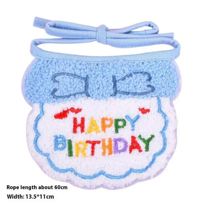 Cute Pet Cat Dog Birthday Scarf Hat Set Cat Birthday Party Supplies For Small Medium Pets Pet Scarf Birthday Hat Accessories