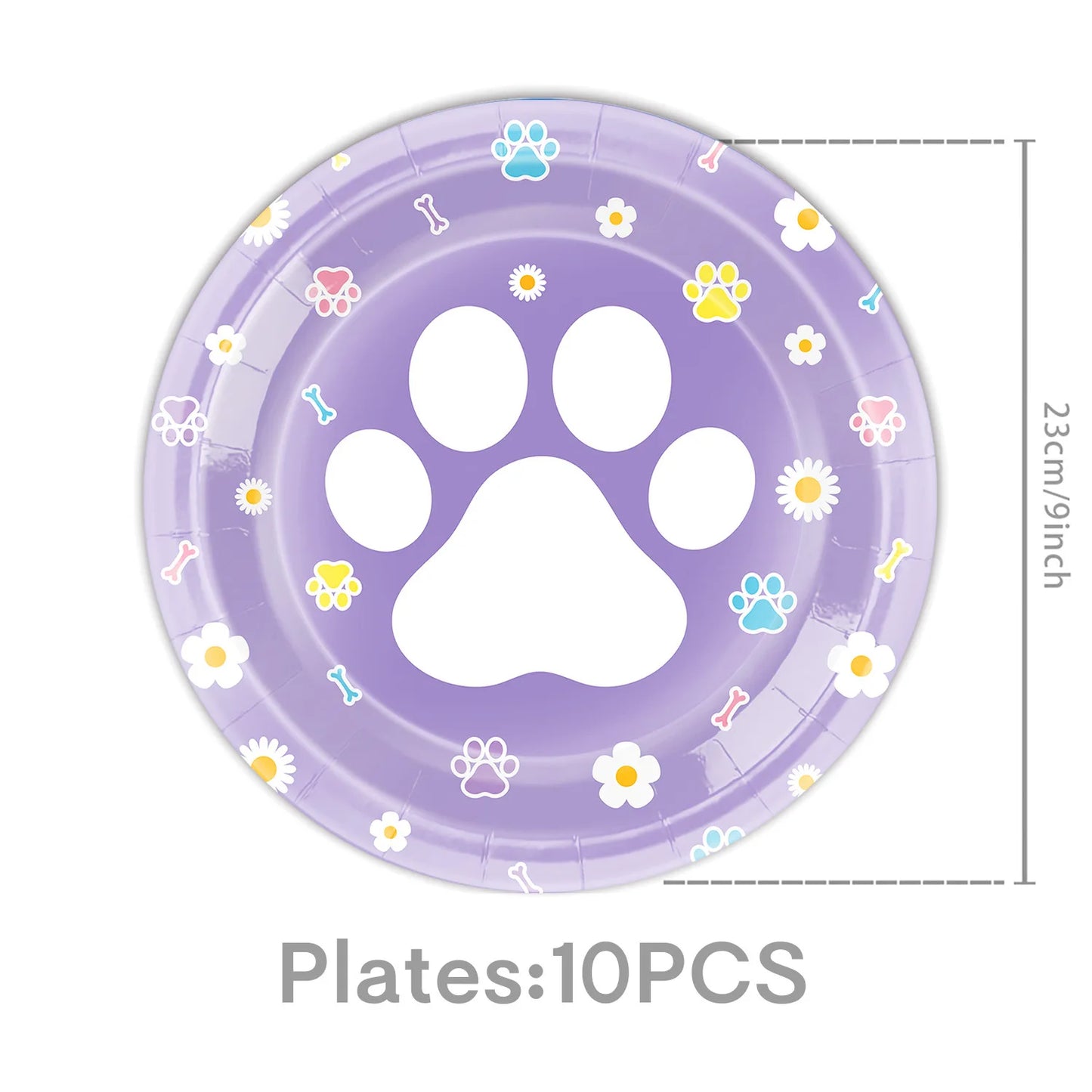 Dog Puppy Theme Party Tableware Color Paw Print Paper Cups Plates Banner 1st-3th Dog Birthday Party Baby Shower Decor