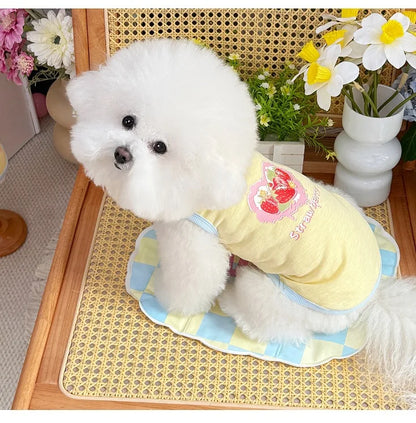 Pet Dog Cat Puppy Japanese Korean Soft Cute Spring Summer Vest Small Medium Dog Teddy Bichon Clothing Supplies