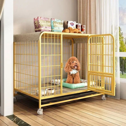 the BOLD & the BEAUTIFUL - Dog Indoor with Toilet Separation, Bold Pet Cage, Golden Retriever/Labrador Household Dog Cage, Playpen Dog Cage Medium/Large