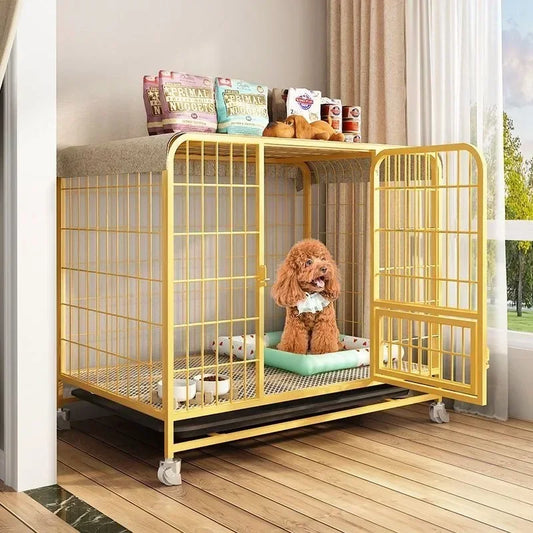 the BOLD & the BEAUTIFUL - Dog Indoor with Toilet Separation, Bold Pet Cage, Golden Retriever/Labrador Household Dog Cage, Playpen Dog Cage Medium/Large