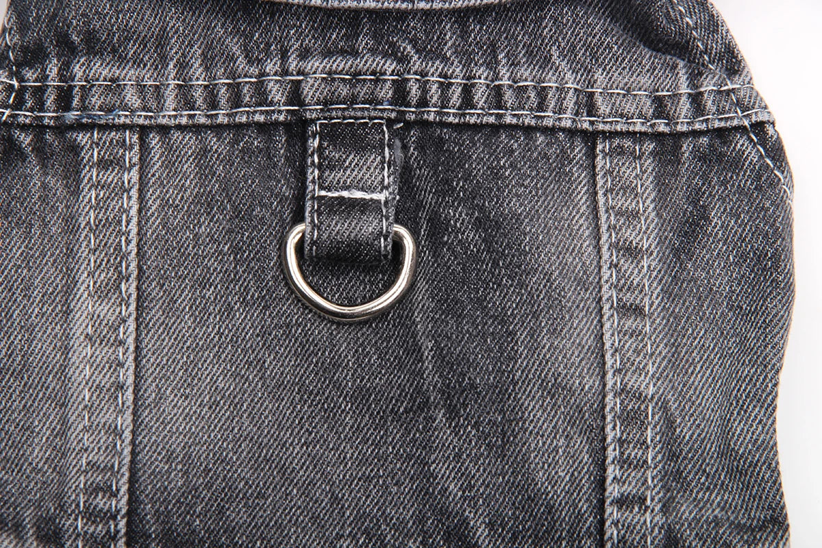 Pets Dogs Jeans Coat Jacket Towable Denim Vest Cat Puppy Spring/Autumn Clothes Apparel