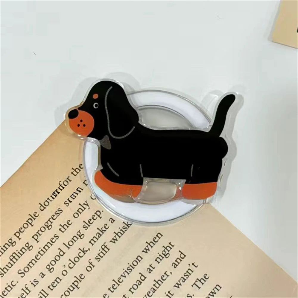 Cute Dachshund Dog Magnetic Holder Grip Tok Griptok Phone Stand Holder Support For iPhone For Pad Magsafe Smart Tok