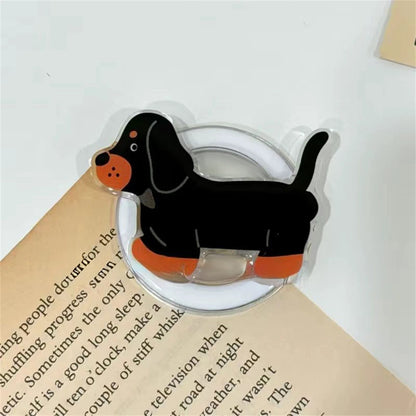 Cute Dachshund Dog Magnetic Holder Grip Tok Griptok Phone Stand Holder Support For iPhone For Pad Magsafe Smart Tok