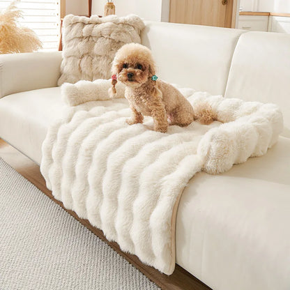 Winter Warm Dog Bed Sofa Couch Cover Super Soft Pet Blanket Pad Mat for Small Dogs Plush Neck Pillow Cat Nest Cama Para Perros