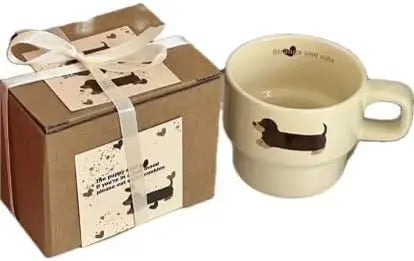 Cute Dachshund Dog Coffee Mug Funny Novelty Ceramic Tea Cup Dishwasher Microwave Safe Home Ideal Gifts for Men Women