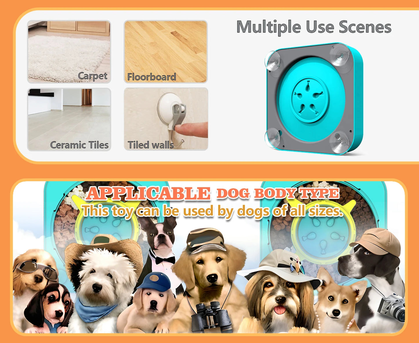 3in1 Interactive Dog Puzzle Toys - Fun Slow Feeder Brain Education Treat Puzzles with IQ Squeak Design - Educational Dog Toys