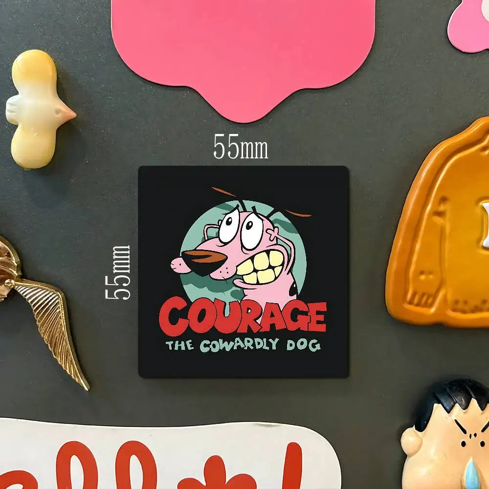 Courage The C-CowardlyS D-DogS Personalized Photo Fridge Magnets Round Magnetic Refrigerator Decoration Memorial Gifts Wedding