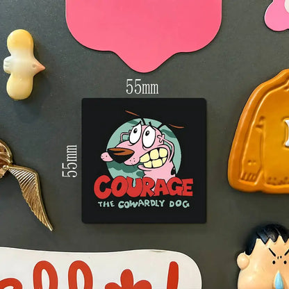 Courage The C-CowardlyS D-DogS Personalized Photo Fridge Magnets Round Magnetic Refrigerator Decoration Memorial Gifts Wedding