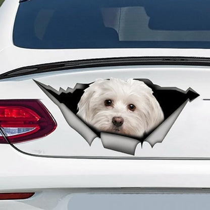 1pc Cute Car Stickers Pet Dog Car Trim Tear Polyethylene Decal Reflective Sticker Waterproof Car Motorcycle Notebook Furniture