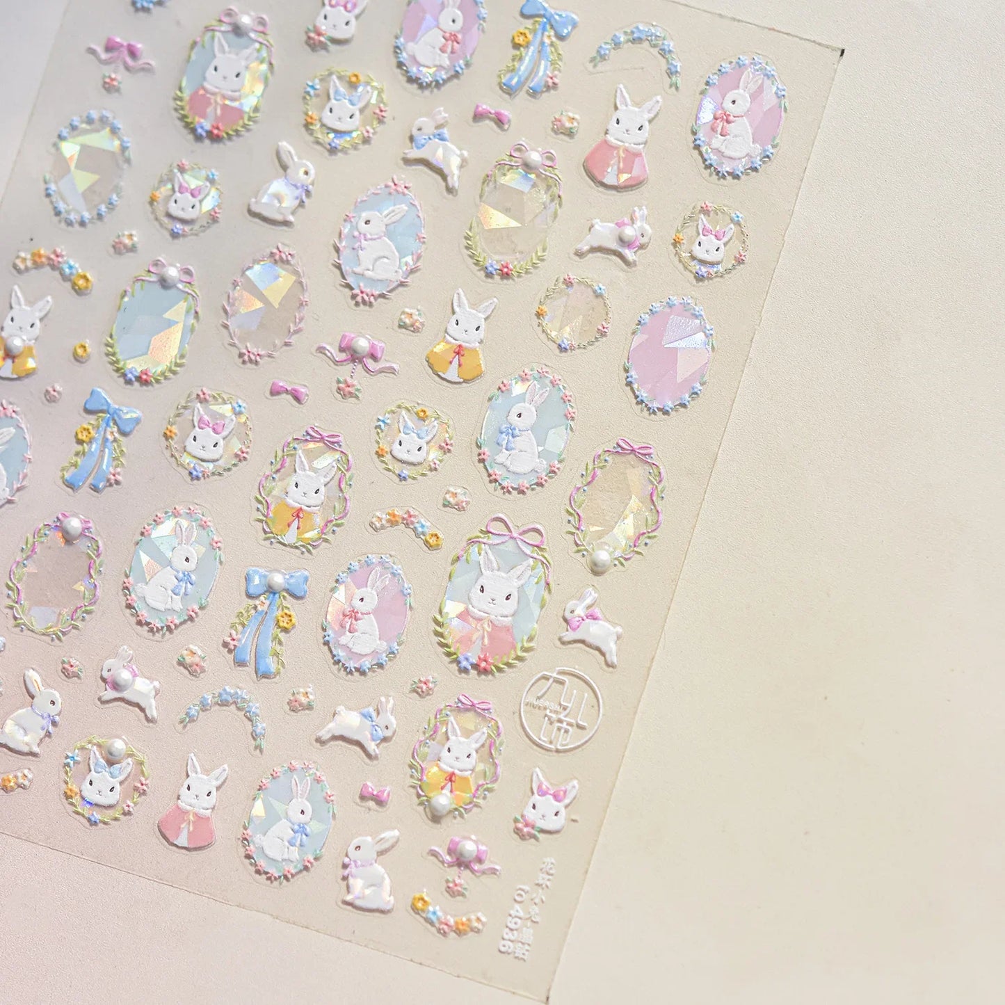 Graffiti Cat Claw Rabbit Bunny Bear Dog Flower Lovely Animal Fruit Dim Sum Candy Sunflower Adhesive 5D Nail Art Stickers Decal