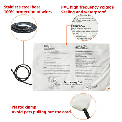 1Pc Pet Heating Pad Electric Heating Blanket Dog Heating Insulation Mattress Pet Cat Dog Winter Reptile Outdoor Warm Heating Pad