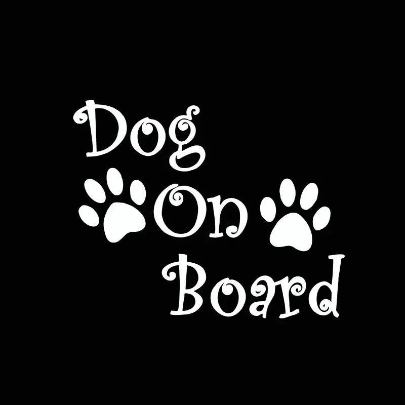 Dog On Board Dog Footprints PVC Decorative Stickers Vinyl Film Cute Funny Decal For Car Body Bumper Rear Window Auto Accessories