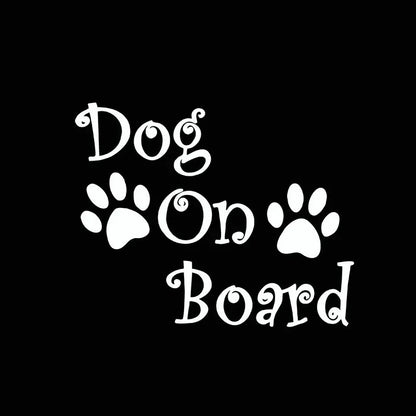Dog On Board Dog Footprints PVC Decorative Stickers Vinyl Film Cute Funny Decal For Car Body Bumper Rear Window Auto Accessories