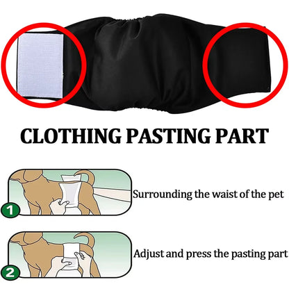 3 Pack Washable Male Dog Diaper Pet Sanitary Panties For Small Medium Dogs Adjustable Nappy Belly Band Wrap Diapers Pug Supp;ies