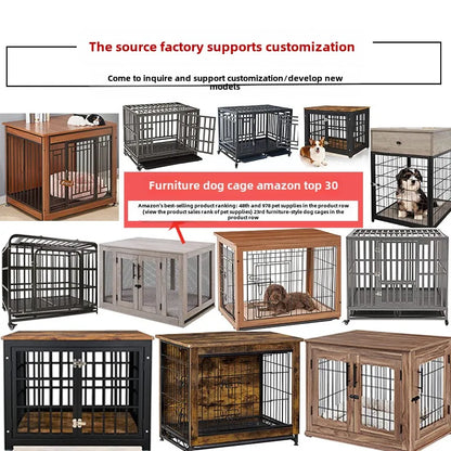 Heavy Duty Large Dogs Cage High Strength Steel Wood Easy To Install Dog Crate Pet Dog Kennel