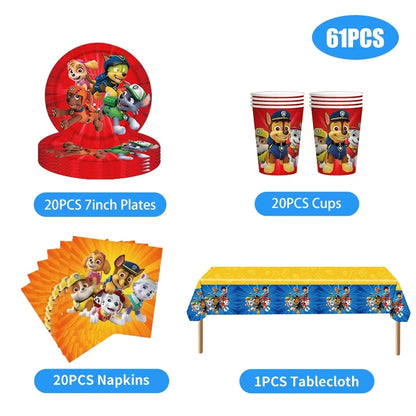 Paw Patrol Birthday Decoration Skye Birthday Decorations Set Balloons Backdrop Plates Cups Paw Patrol Birthday Party Favors Gift