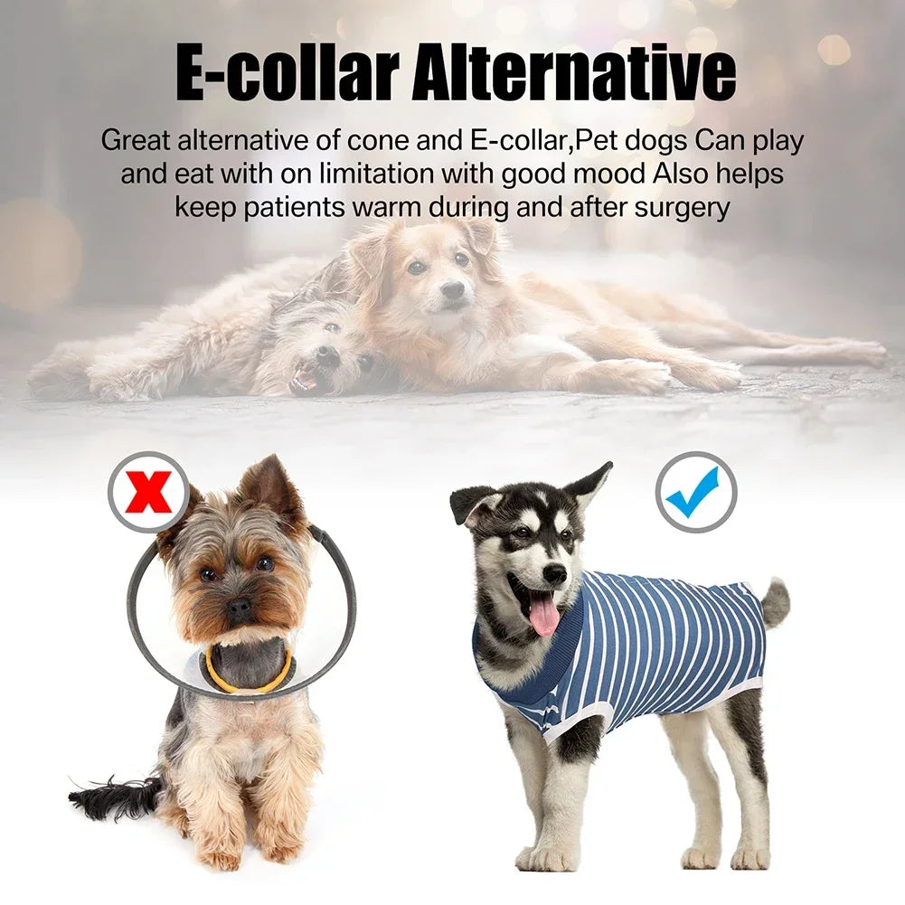 Recovery Suit for Dogs and Cats After Surgery Surgical Shirt for Female Male Pets Cone E-Collar Alternative Vest Prevent Licking