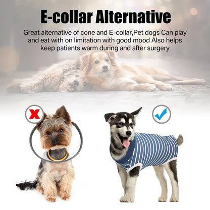 Recovery Suit for Dogs and Cats After Surgery Surgical Shirt for Female Male Pets Cone E-Collar Alternative Vest Prevent Licking