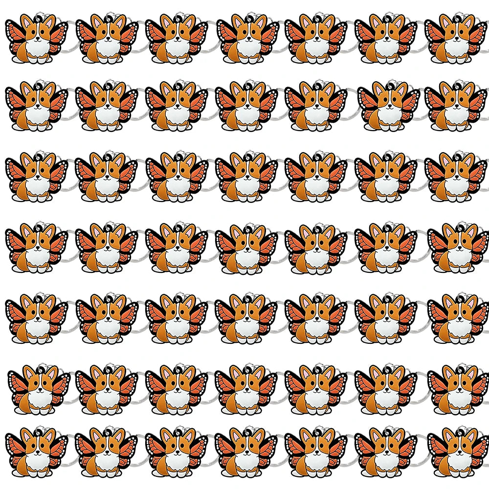 50PCS Cute Animal Keychain knife Ducks Dogs Cats Keyring for Women Men Kids Handbag Cool Car Key Accessories Friends Key Gifts