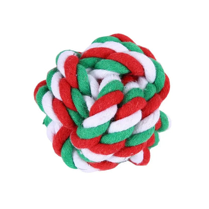 the TINSEL TUG TOY - Christmas Dog Toy, Pet Cotton Rope Knot, Interactive Dog Toys, Ball for Puppy/Chihuahua, Large Dogs Toothbrush Chew, Dog Accessories