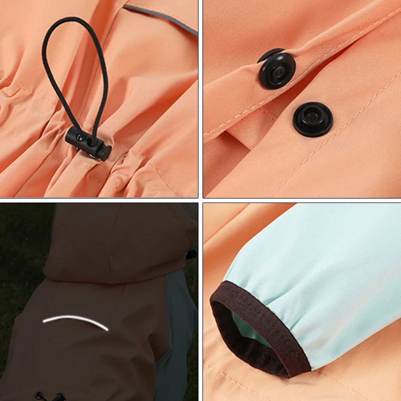 Towable Puppy Dog Raincoat Waterproof Pet Jumpsuit for Small Dogs Pomeranian Poodle Maltese Rain Coats Overalls mascotas Clothes