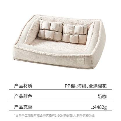 Winter Warm Dog Kennel High Elasticity Sponge Dog Beds Removable Washable Cat/Dog Sofa for Medium-sized Dogs Pet Supplies
