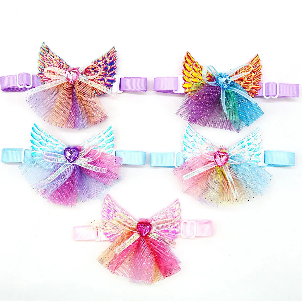 50/100PCS Lace Diamond Dog Bow Tie Small Dog Cat Puppy Bowties Wedding Dog Supplies Dog Grooming Accessories For Small Dogs