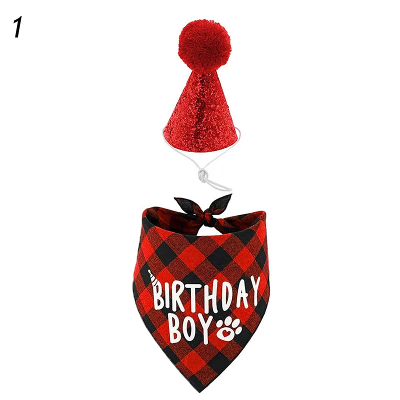 NEW Pet Birthday Party Hat Cats Dog Birthday Hat Dog Birthday Triangle Scarf Cat Accessories Party Wear Decoration Pet Product