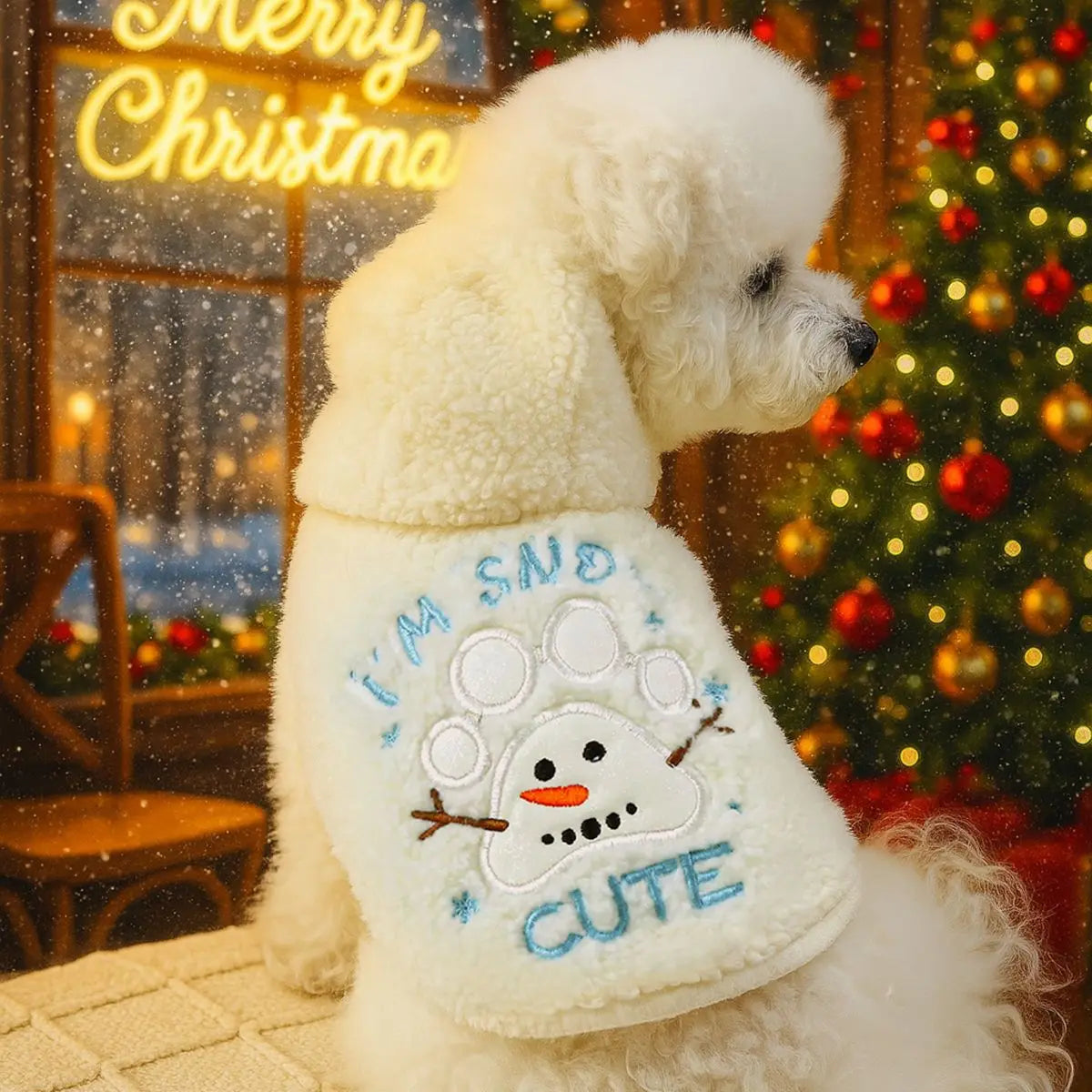 the SNOWPAW COZY SWEATER - Dog Christmas Clothes, Winter Warm Sweater, Pet Clothes for Small Dogs, Elk Santa Claus Dog/Cat Coat Hoodies, Christmas Dogs Costume
