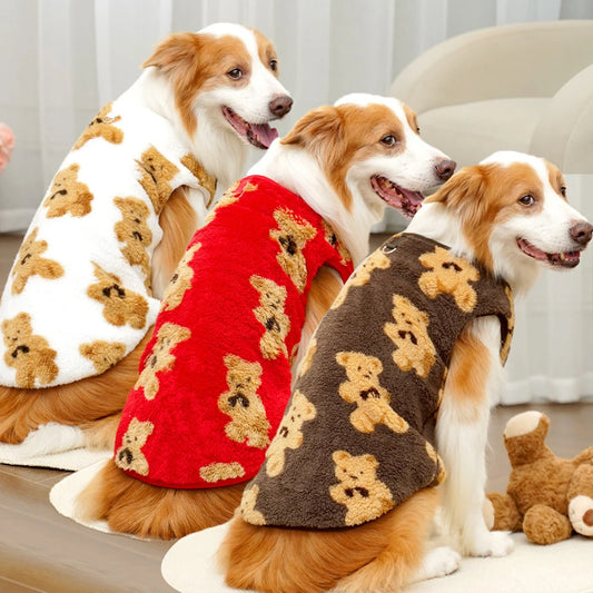 the DREAMBEAR DOG SWEATER - Winter Big Dog Pajamas, Cute Bear Pattern Dog Sweater for Large Dogs 3XL-9XL, Plush Jacket for Labrador, Fleece Warm Pet Pullover