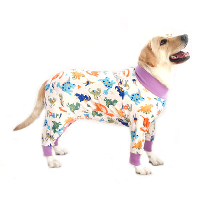 2024 New Halloween Prints Dog Four-legged Suit for Large Medium Bodysuit Dogs Pajamas PJS Full Body for Shedding Prevent Licking