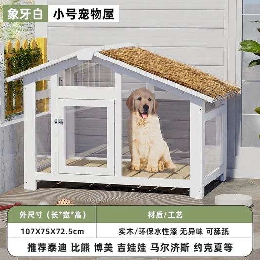 the ZEN DOGHOUSE - Doghouse Outdoor Warm and Rainproof Four-Season Universal Dog Cage, Outdoor Pet Nest Villa, Small Medium and Large Dog Sleeping