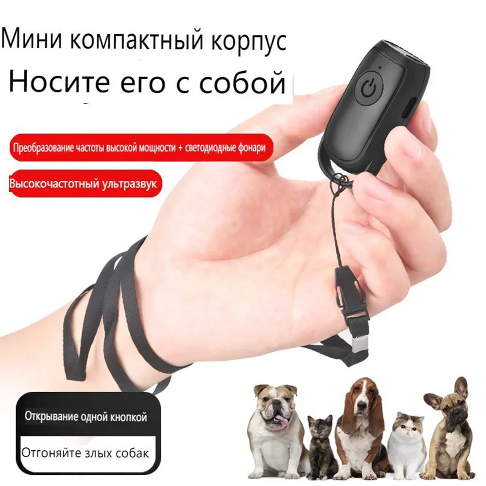 the ECHOGUARD DOG TRAINER - Ultrasonic Dog Repeller Mini Portable USB Charging Distance, Training Device with LED-Defense for Outdoor Dog Behavior Control