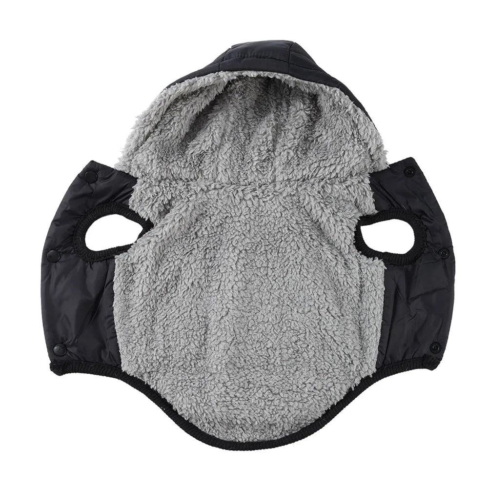 the WARMPAW HOODED FLEECE DOG COAT - Warm Fleece Dog Coat with Hood, Waterproof Winter Pet Puppy Clothes for Small/Medium Dogs/Cats, French Bulldog, Hoodie Costume